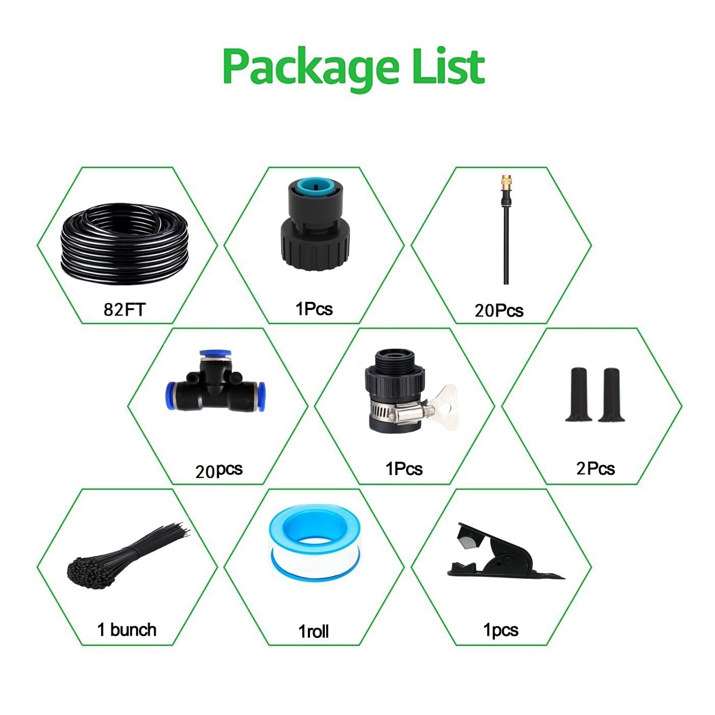 New Quick Connector Drip Irrigation Kits,Automatic Irrigation System with Replaceable 360-degree Bending Dropper,atomizing Copper Nozzle for Watering System for Garden Plant Lawn Patio.