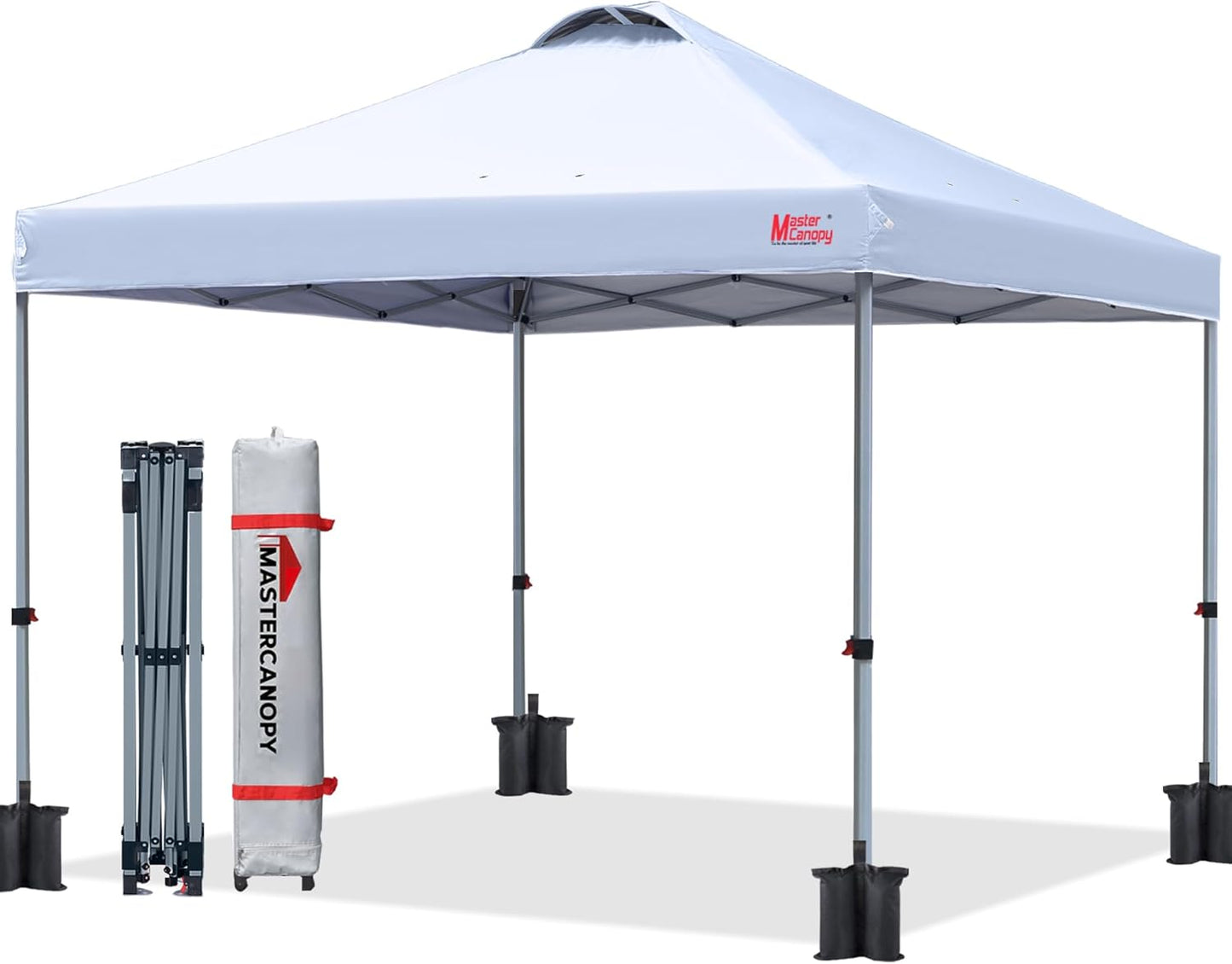 MASTERCANOPY Durable Pop-up Canopy Tent with Roller Bag (White)