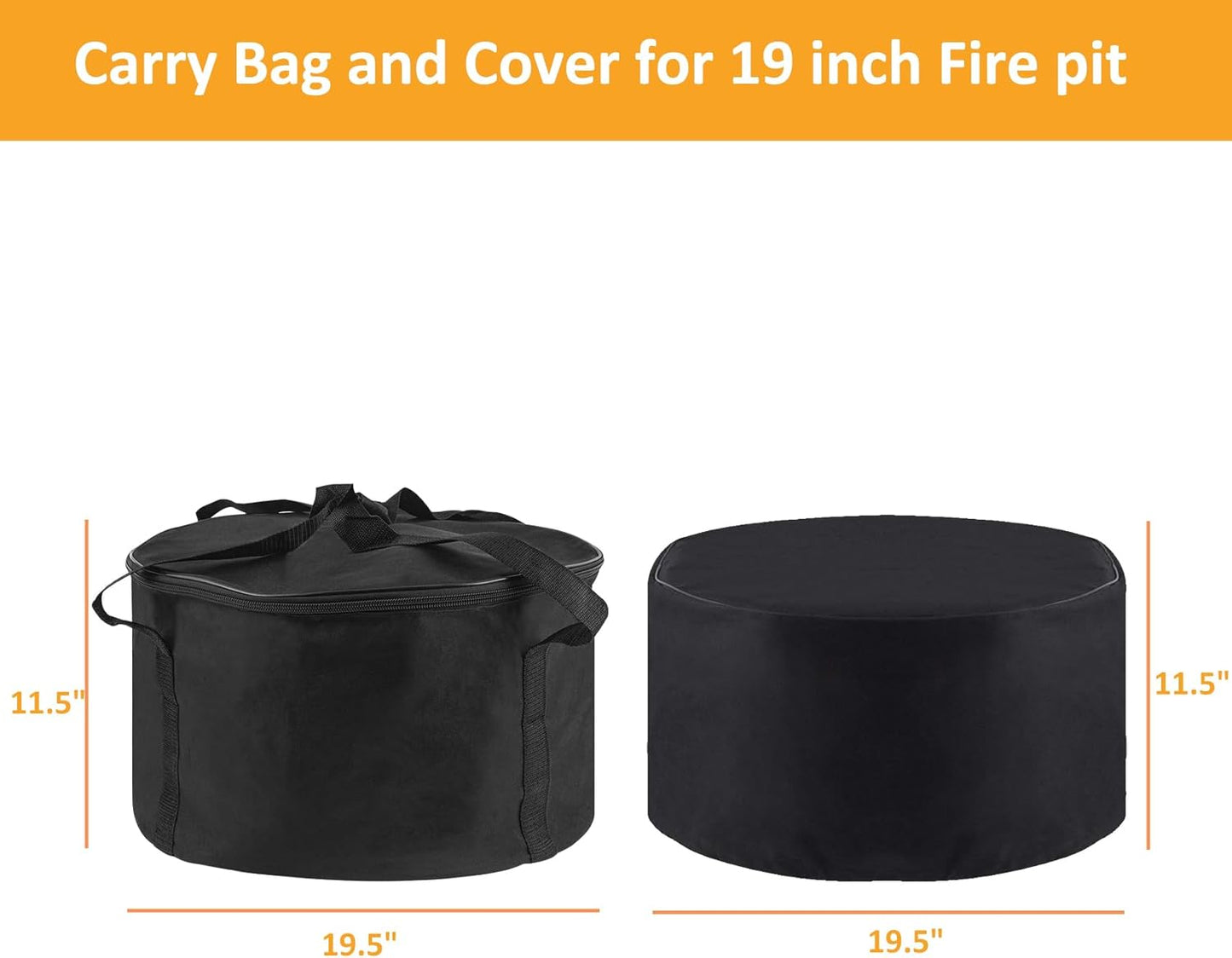 Carry Bag and Cover for 19" Outland Firebowl 823 893 870, Portable Outdoor Propane Gas Fire Pit Bag with Padded Handles, Firebowl Travel Carrying Case for Outland 19" Dia Fire Pit, WaterResistant