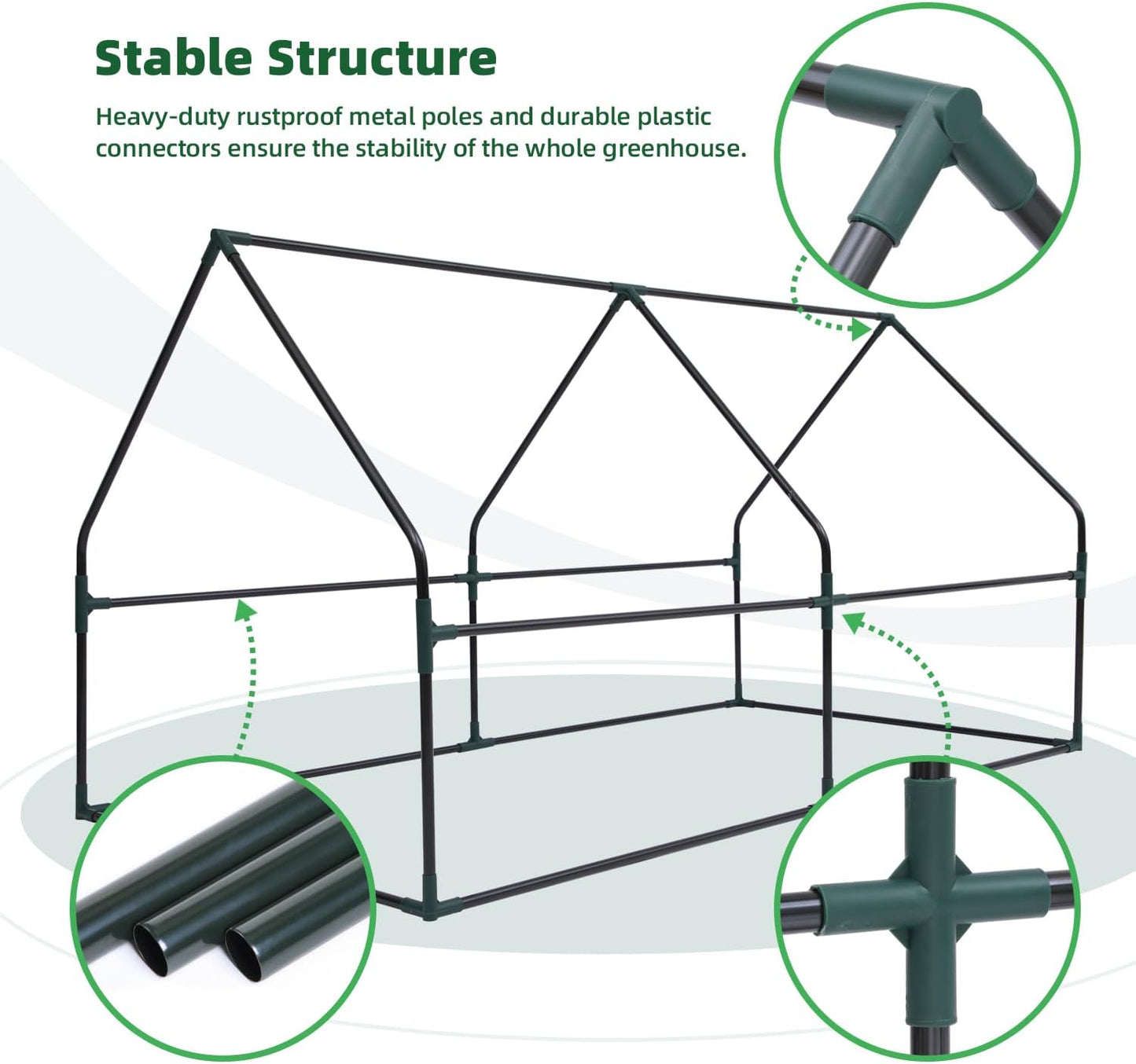 Ohuhu Portable Mini Greenhouse, 71"x36"x36" Greenhouses for Outdoors with Dual Large Zipper Doors & Ground Stakes, Waterproof & UV Protected Plastic Green House for Outside Garden Patio Backyard