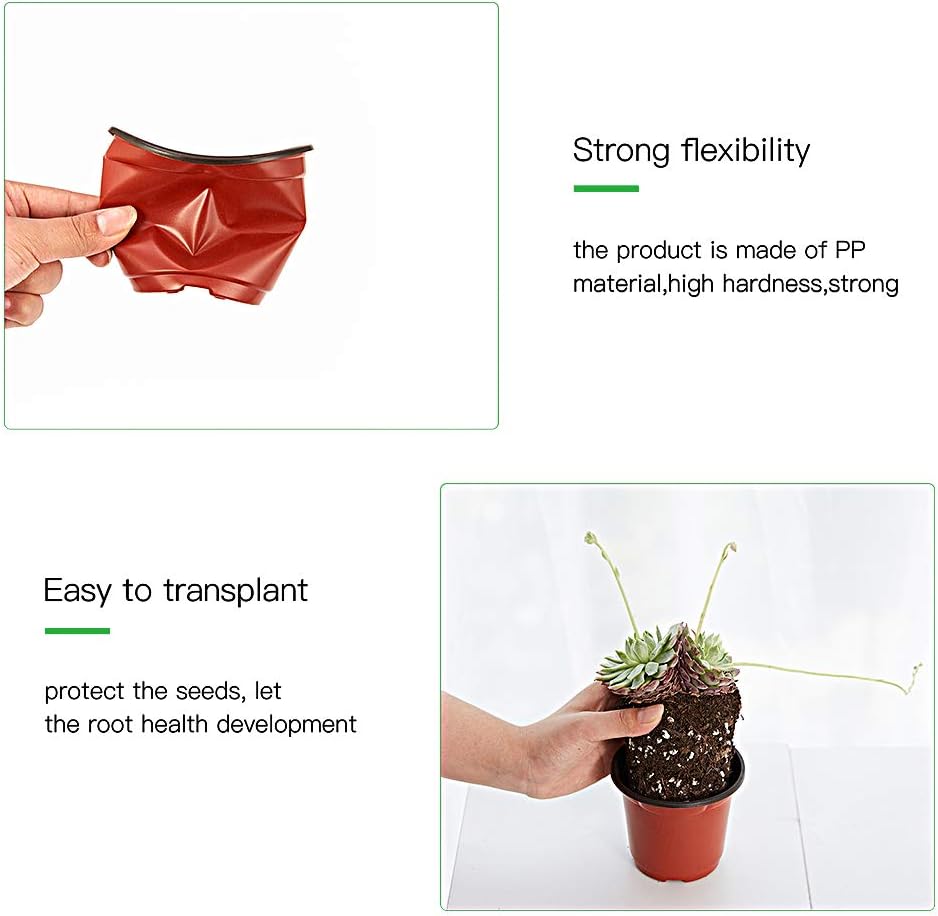 JERIA 200-Pack 4 Inch Plastic Nursery Pots Come with 200 Pcs Labels, Seedling Flower Plant Container and Seed Starting Pots