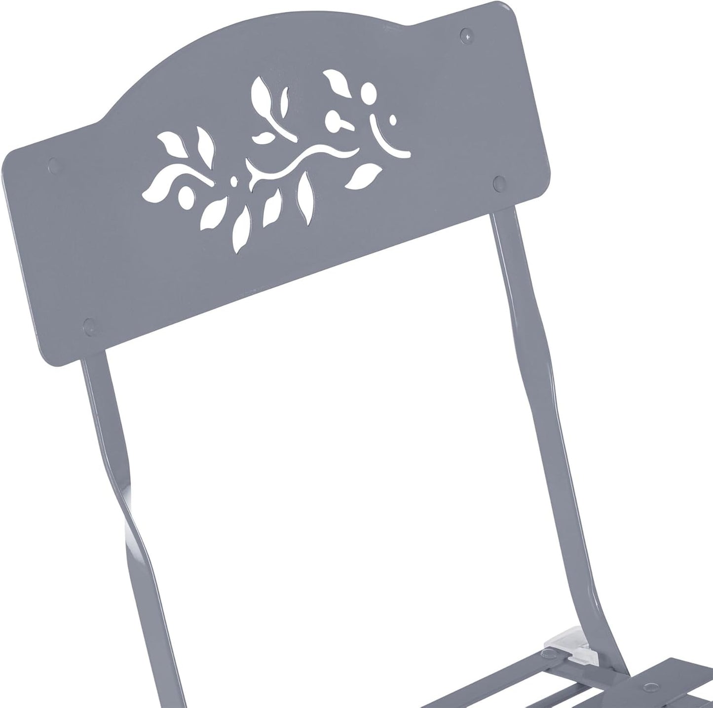 Alpine Corporation Indoor/Outdoor 3-Piece Bistro Set Folding Table and Chairs Patio Seating, Gray