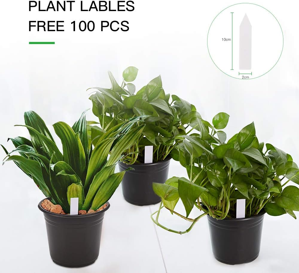 JERIA 100-Pack 0.5 Gallon Plant Nursery Pots, Plastic Pots for Flower Seedling, Flower Plant Container Seed Starting Pot, Come with 100 Pcs Plant Labels(Black)