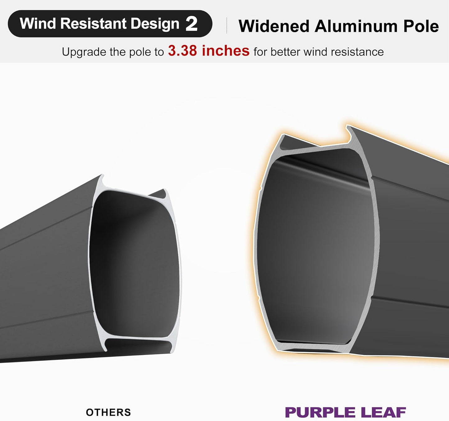 PURPLE LEAF 11FT Cantilever Outdoor Umbrellas Large Patio Umbrella Hanging Double Top Square Offset Umbrella with 360°Rotation Tilting Umbrella Outdoor Patio, Taupe