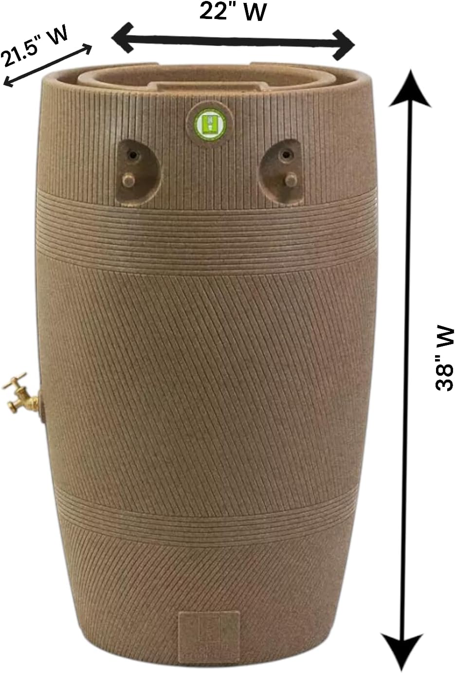 Impressions Havana Rain Barrel and Planter Top, 50 Gallon Capacity, Khaki Granite (2 Pack)