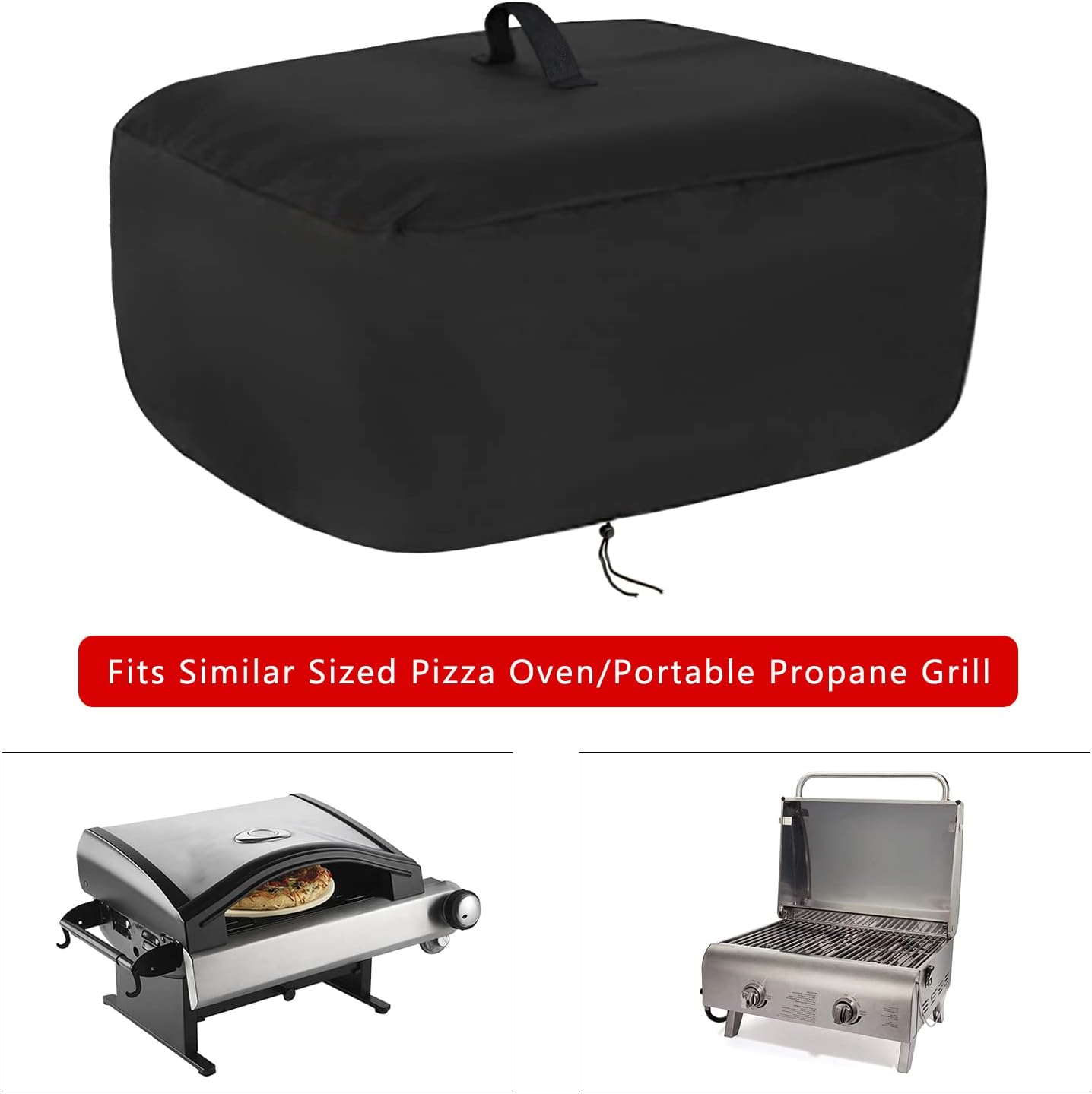 Kingling Pizza Oven Cover for Cuisinart CPO-600 Pizza Oven/CGG-306 Grill, Waterproof Portable Outdoor Grill Cover - 28.5''L x 18.5''W x 14.5''H