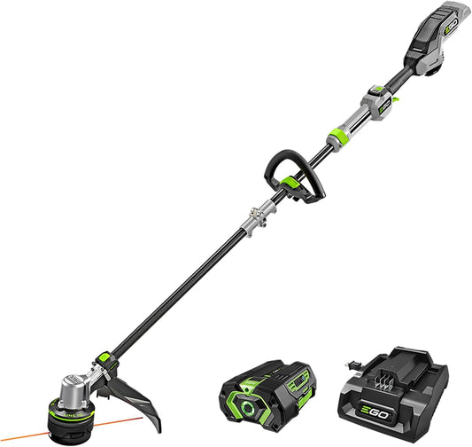 EGO POWER+ String Trimmer, Battery Powered, 16" Trimmer for Weeds and Grass with POWERLOAD, LINE IQ, Telescopic Carbon Fiber Shaft, Includes 56V 4.0Ah Battery and Charger - ST1623T