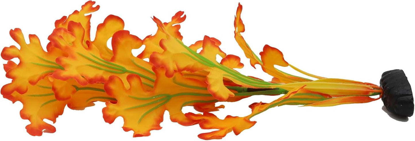 2-Pack 12 Inch Aquarium Silk Aquarium Plants, Artificial Plastic Plant for Small Tank, Goldfish, Fish Hides (Yellow, 12 Inch)