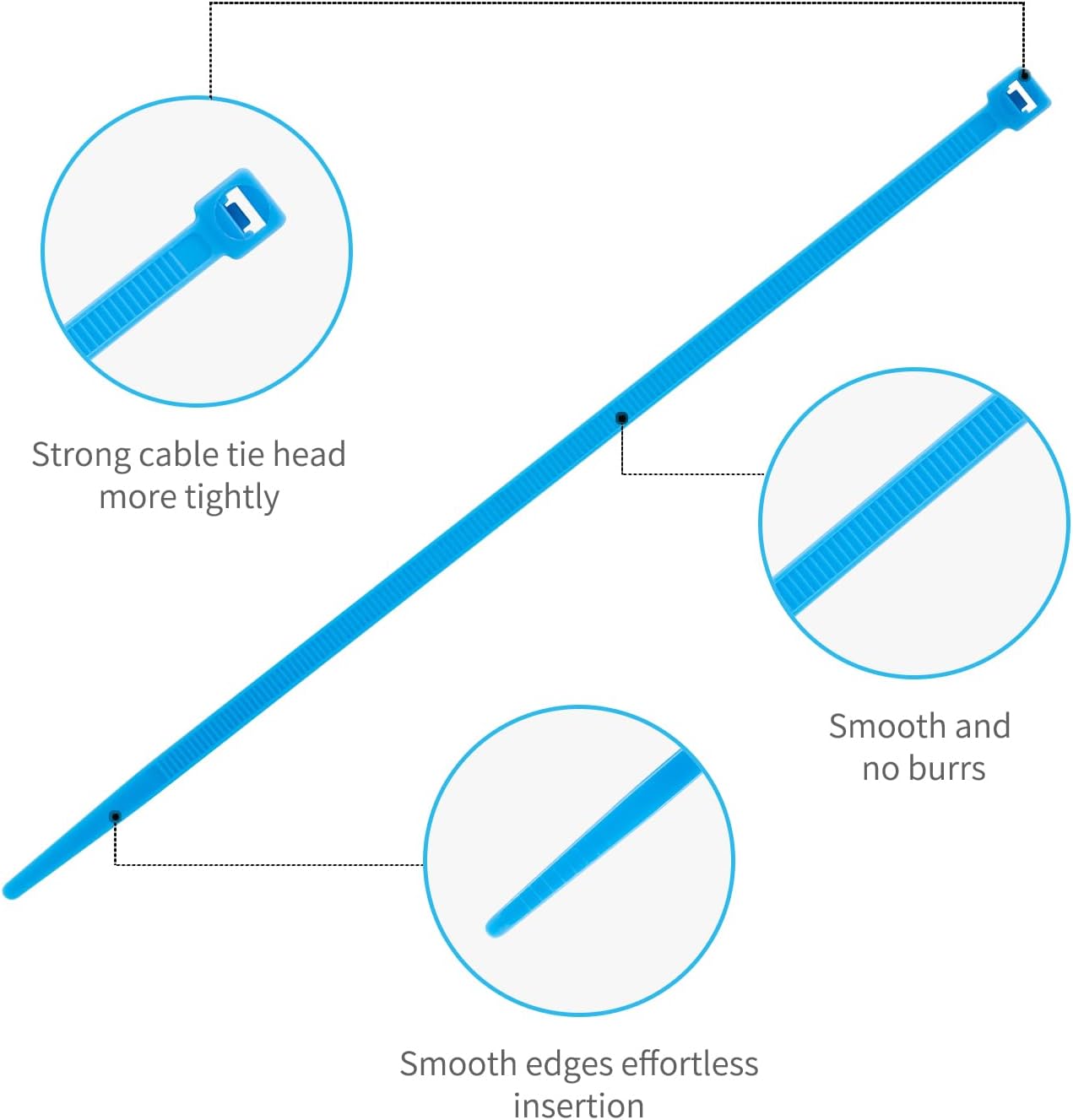 14 Inch Zip Ties Brown 1000 PCS, 40 Lbs- Heavy Duty Tensile Strength, Nylon PA66 UV Resistant Cable Ties for Indoor and Outdoor Use - Ideal for object bundling and fastening