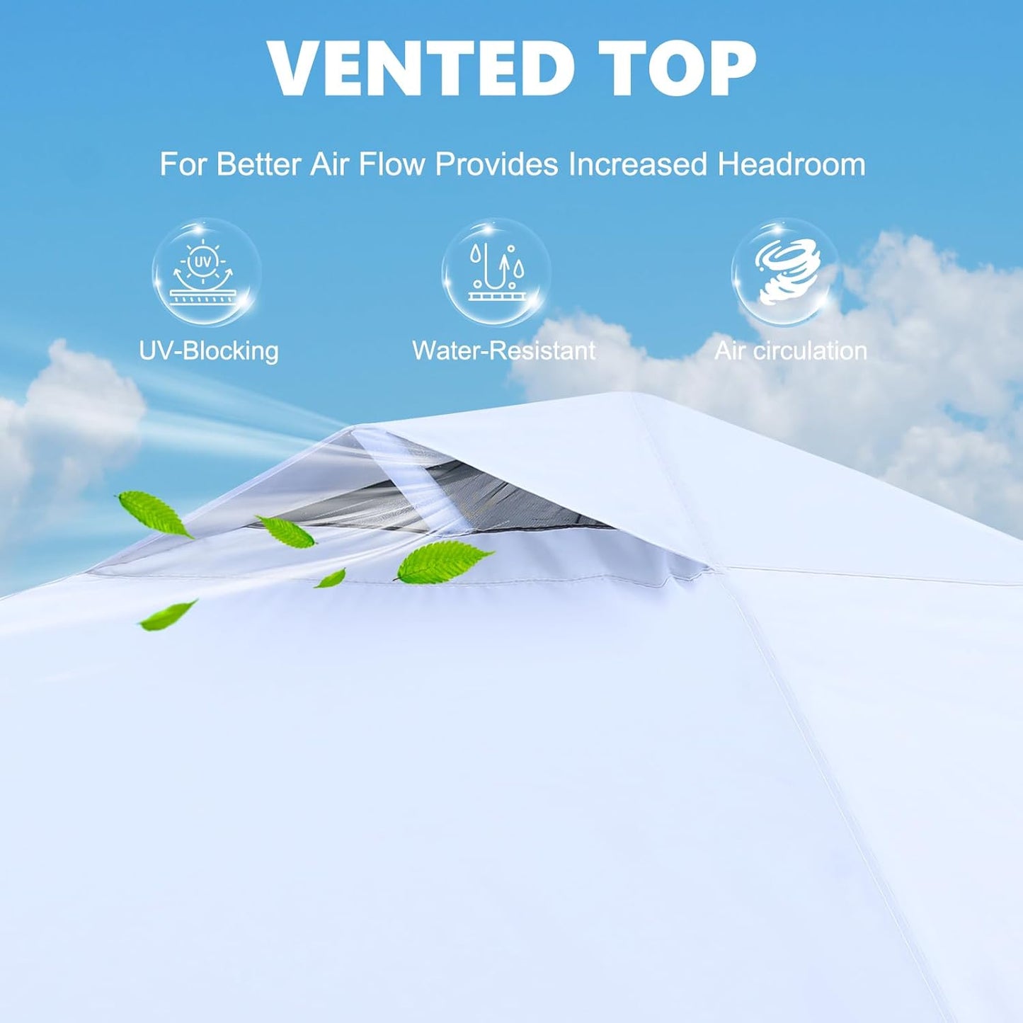 MASTERCANOPY Durable Pop-up Canopy Tent with 1 Sidewall (10'x10',White)