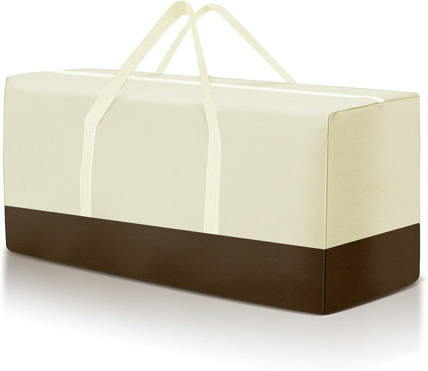 Extra Large Patio Outdoor Waterproof Cushion Storage Bag, Outdoor Cushion Furniture Storage Bag with Handles and Zippered 68 x 30 x 20 Inch, Beige