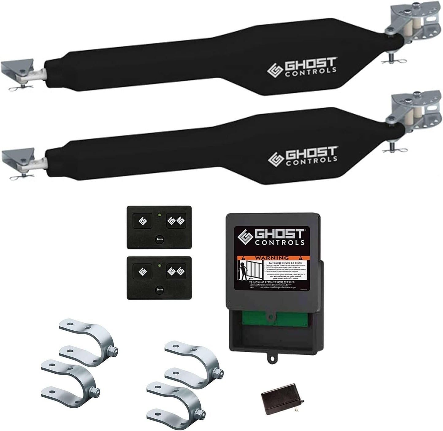 GC GHOST CONTROLS Heavy-Duty Automatic Gate Opener Kit for Swing Gates with Long-Range Gate Opener Remote - Model TDS2
