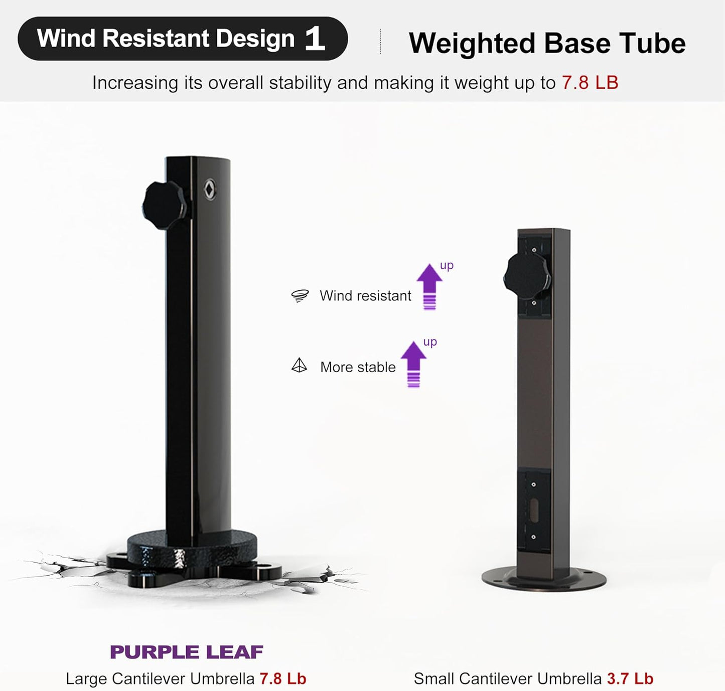 PURPLE LEAF 9' X 12' Patio Umbrella with Base Outdoor Rectangle Umbrella Large Cantilever Umbrella Heavy Duty Outdoor Market Umbrella for Garden Deck Backyard Pool Taupe