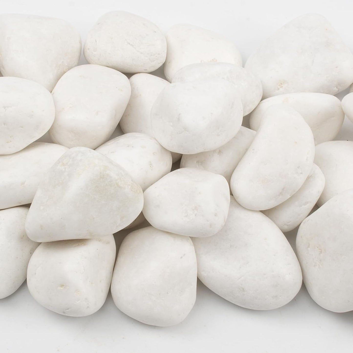 40 lbs White Polished Decorative Stones, 2-3 Inch Polished Rocks, Perfect for Outdoor Gardens, Pathways, Potted Plants, Vase Fillers, and Home Decor (Pure White, Weight: 40 LB)