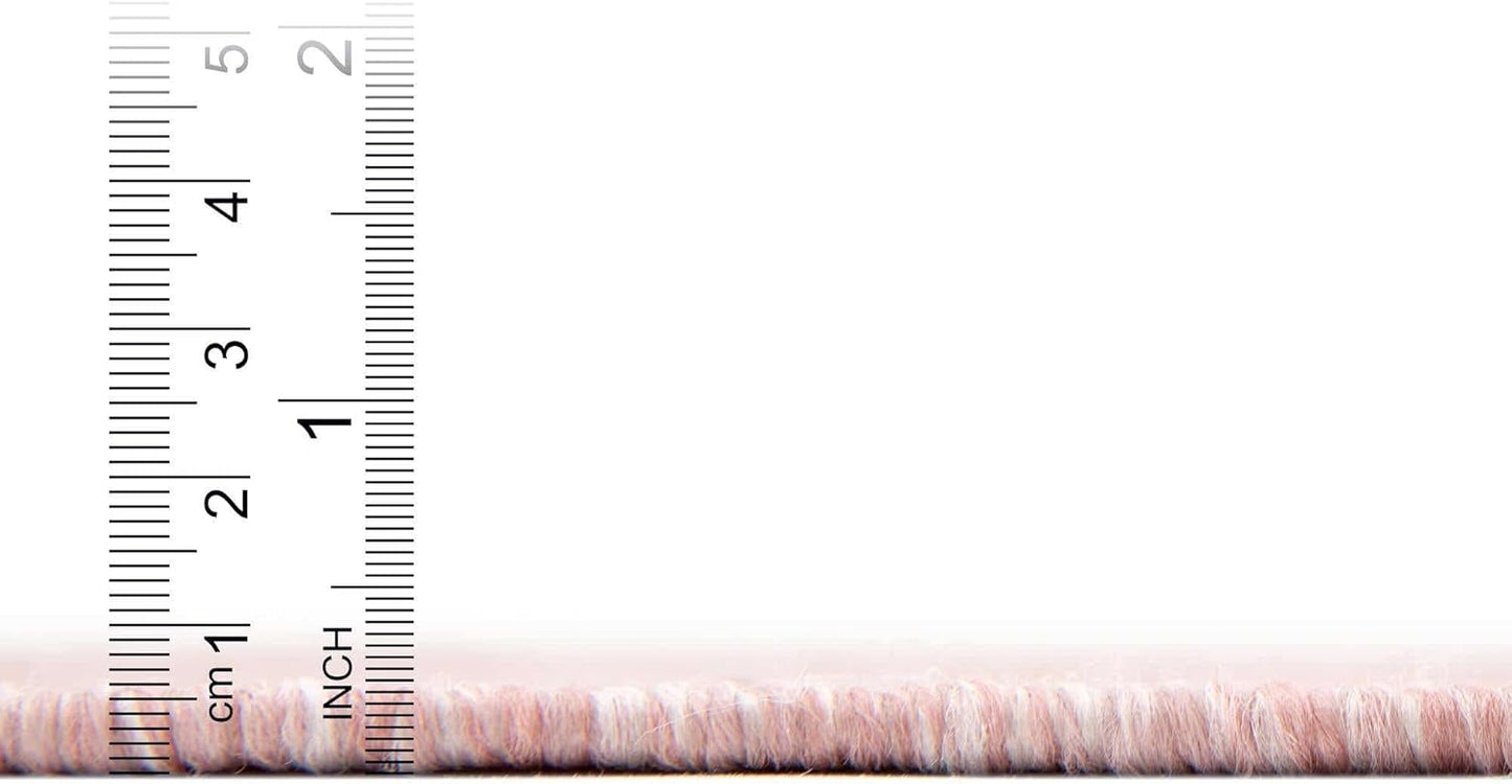 Unique Loom Collection Casual Transitional Solid Heathered Indoor/Outdoor Flatweave Area Rug (2' x 6' 1" Runner, Whisper Pink/Ivory)