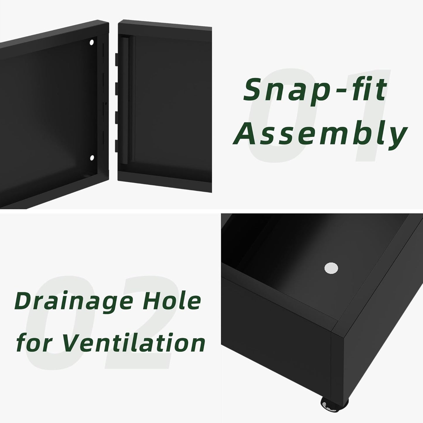 Casaphoria Metal Raised Garden Bed with Trellis and Wheels, 72"x47"x16" Arched Planter Box for Climbing Plants, Vegetables & Vines, Features Drainage Holes and Privacy Screen (Black-Helen&Net)