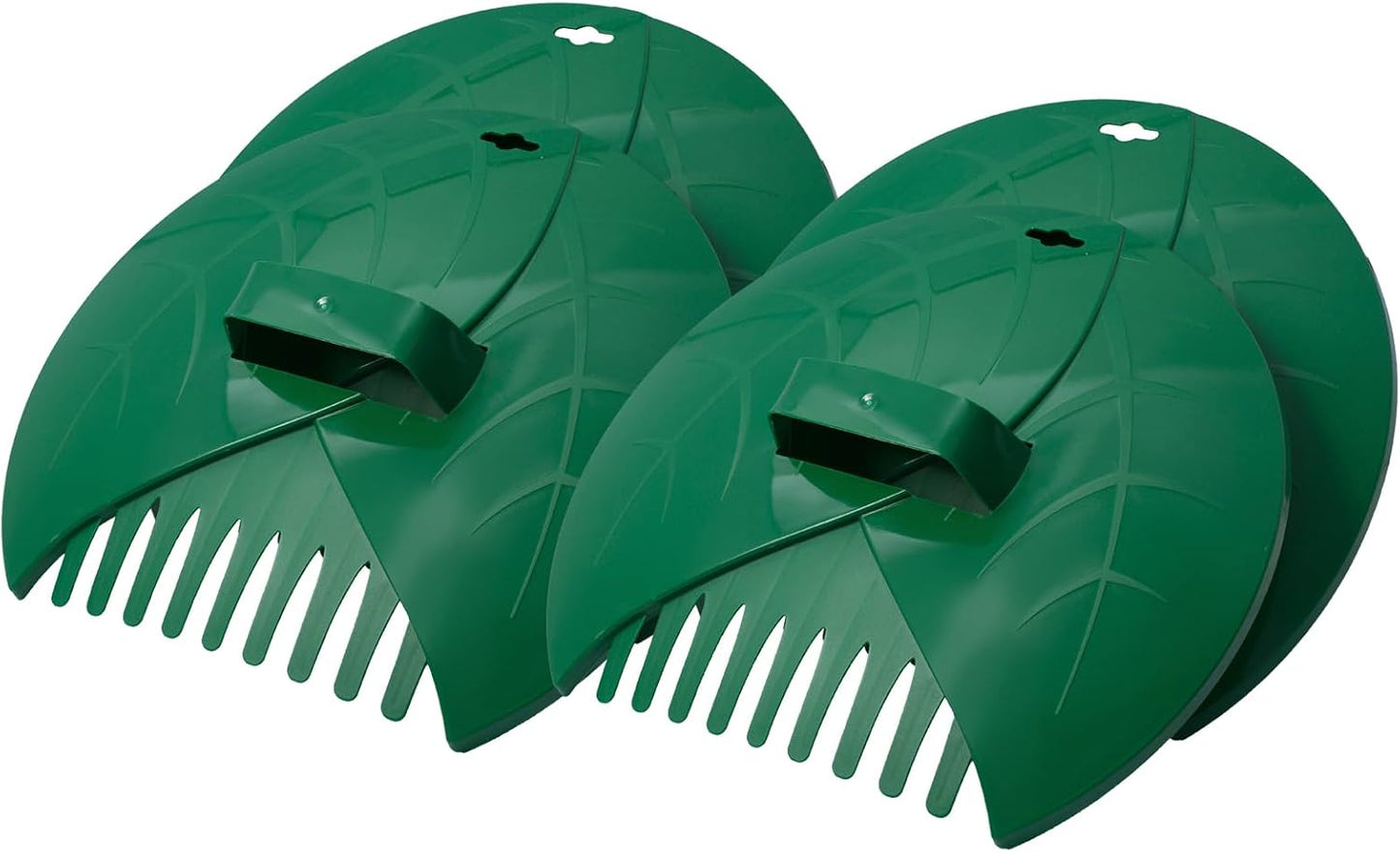 Eastrans 2set Leaf Scoops and Hand Rakes,Leaf Claws for Picking up Leaves,Grass Clippings and Lawn Debris,Dark Green,4pcs