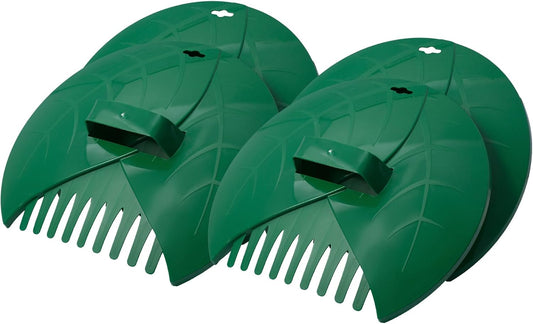 Eastrans 2set Leaf Scoops and Hand Rakes,Leaf Claws for Picking up Leaves,Grass Clippings and Lawn Debris,Dark Green,4pcs