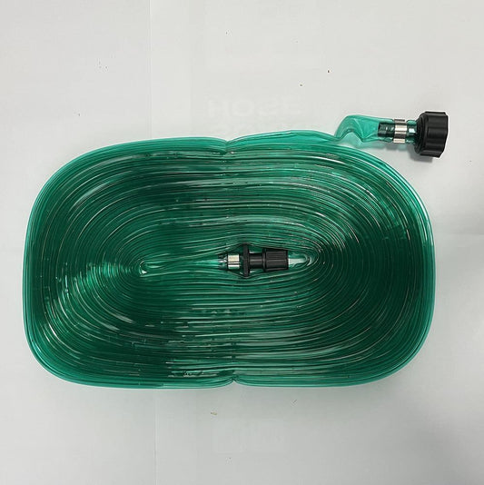 PVC Flat Soaker Hose drip Garden Vegetable Water Hose Irrigation Spray Hose Double Connector with Holes (50FT)