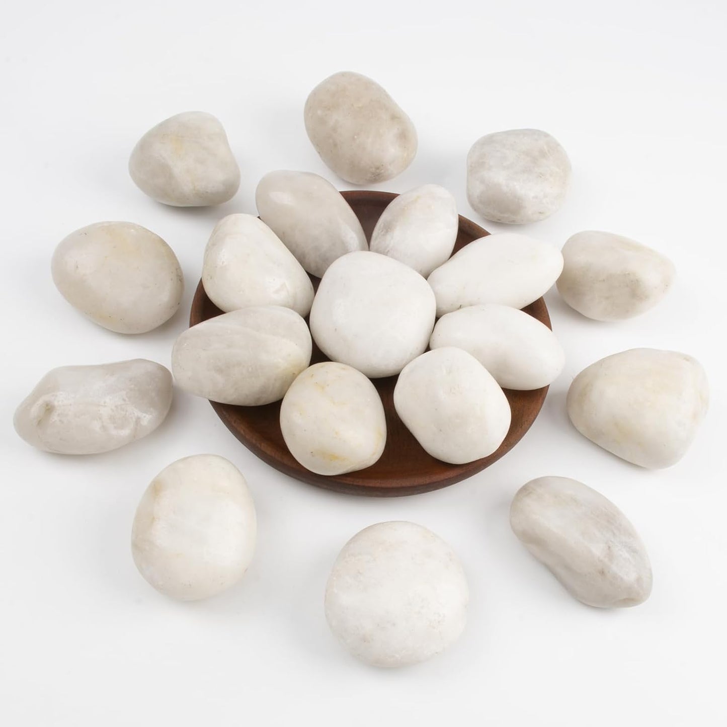 Natural Polished White River Rocks, 2-3 inches, 40 lbs - Perfect for River Rocks in Landscaping, Natural White Decorative Stones, Potted Plant Decorations, and Garden Design (White, Weight: 40 LB)