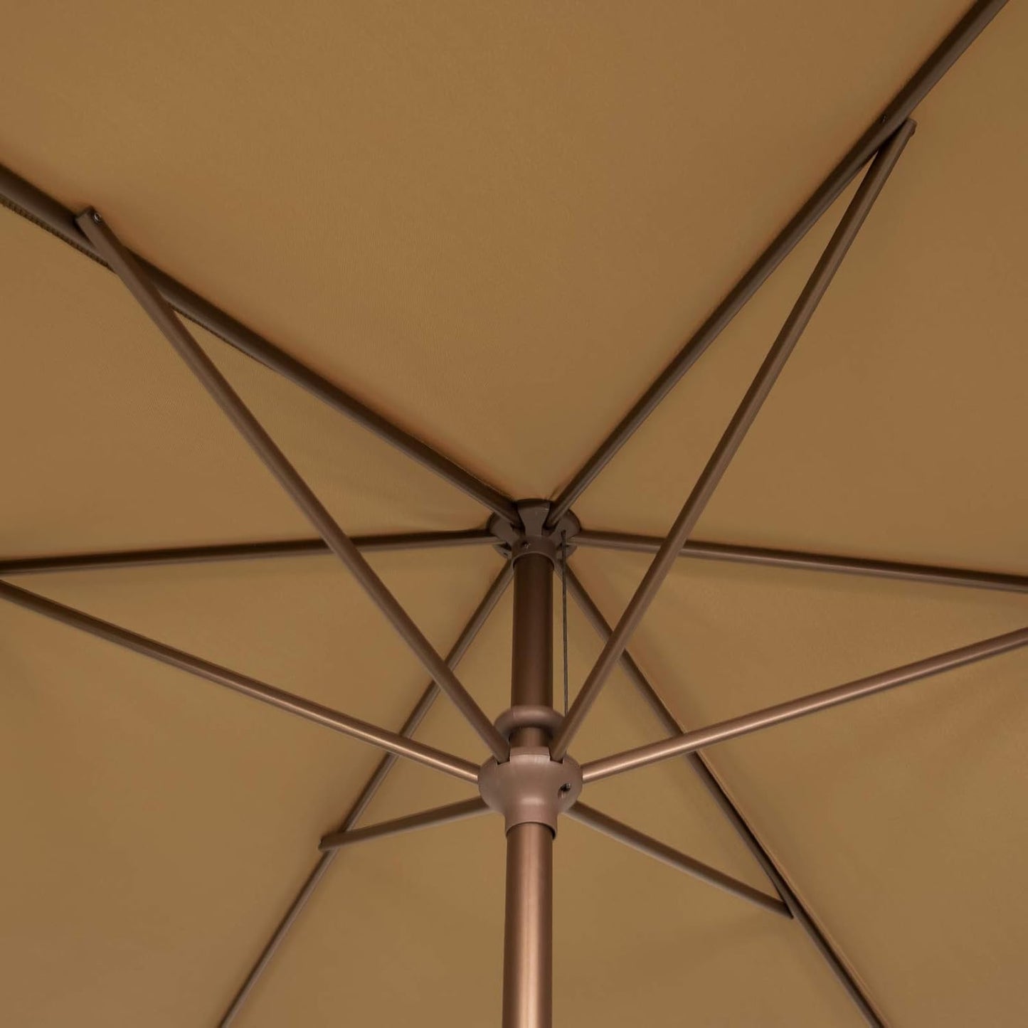 Ogrmar 6.5x10ft Patio Umbrella Rectangular Outdoor Table Umbrella with Crank & Push Button Tilt for Terrace, Backyard, Garden, Courtyard, Swimming Pool, Lawn (Tan)