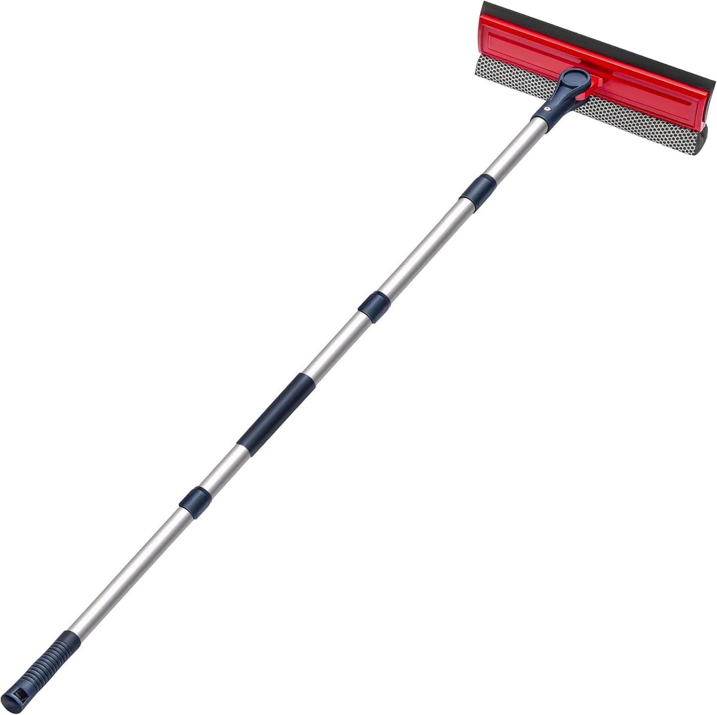 DSV Standard Professional Window Squeegee | 2-in-1 Window Cleaner Sponge and 10" Soft Rubber Strip with Extension Pole 34 INCH & 86.5 cm | Adjustable to Clean from Multiple Angles