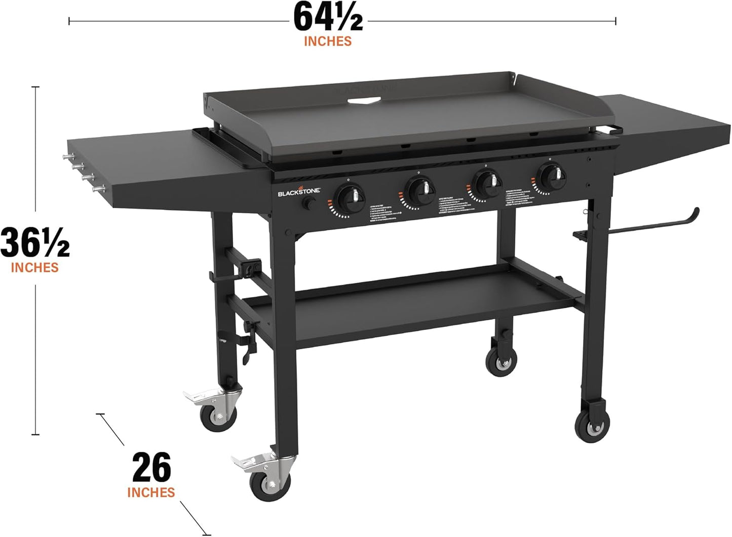 Blackstone 1554 36” Omnivore Griddle with Folding Side Shelves, Powder Coated Steel, Black