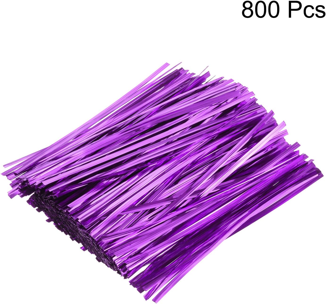 HARFINGTON 800pcs Bag Twist Ties 6" Reusable Plastic Metallic Twist Ties Wire Cable Ties for Party Bread Candy Cake, Purple