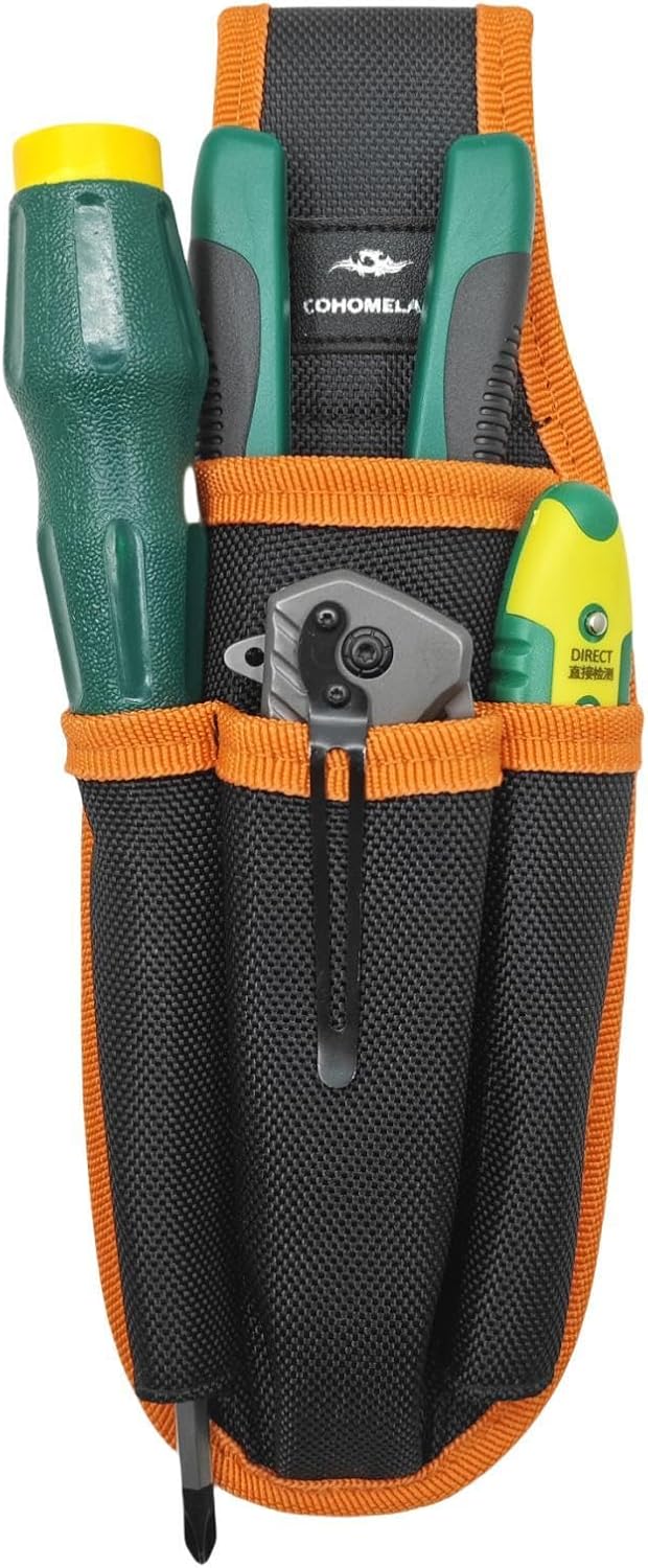 Small Tool Pouches with Belt Clip,Electrician Tool Bag,Tool Pouch for Belt,Tool Organizer Holster with 4 Pockets