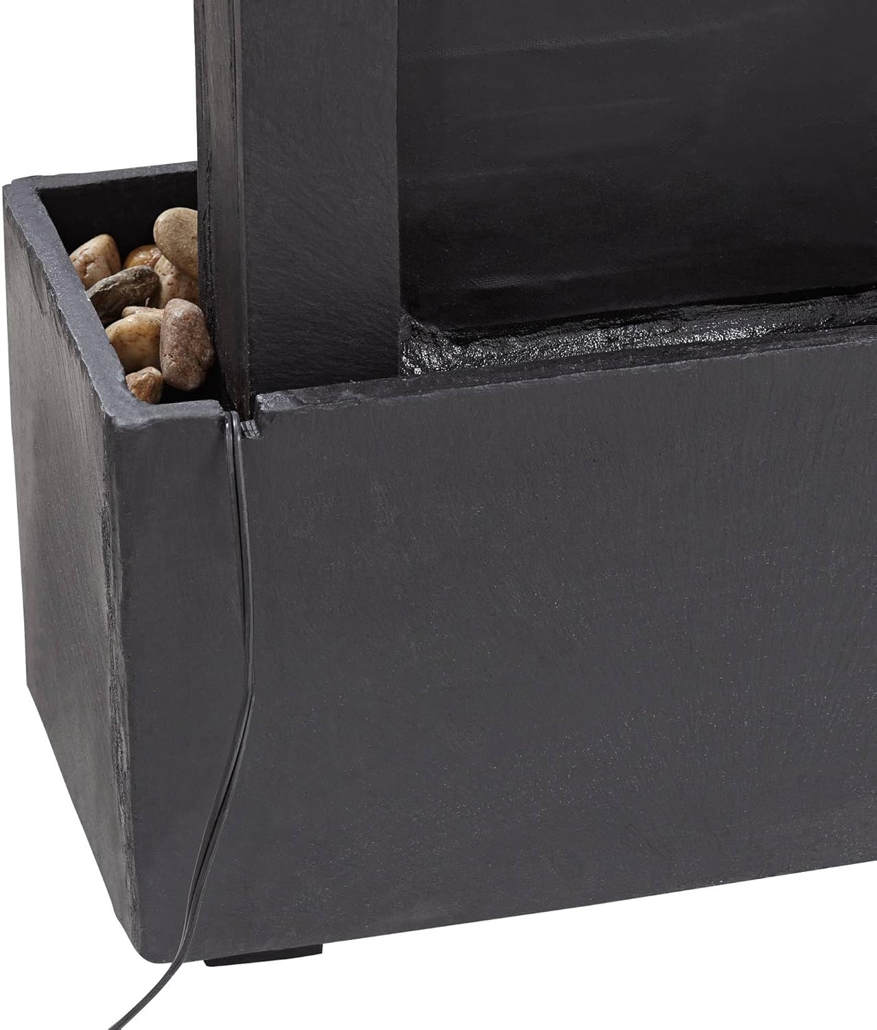 Stave 48" High Large Modern Indoor Outdoor Decor Cream Slate Stone Floor Fountain with Light LED Standing Waterfall Tall Water Feature for Outside Garden Patio Yard Backyard Deck - John Timberland