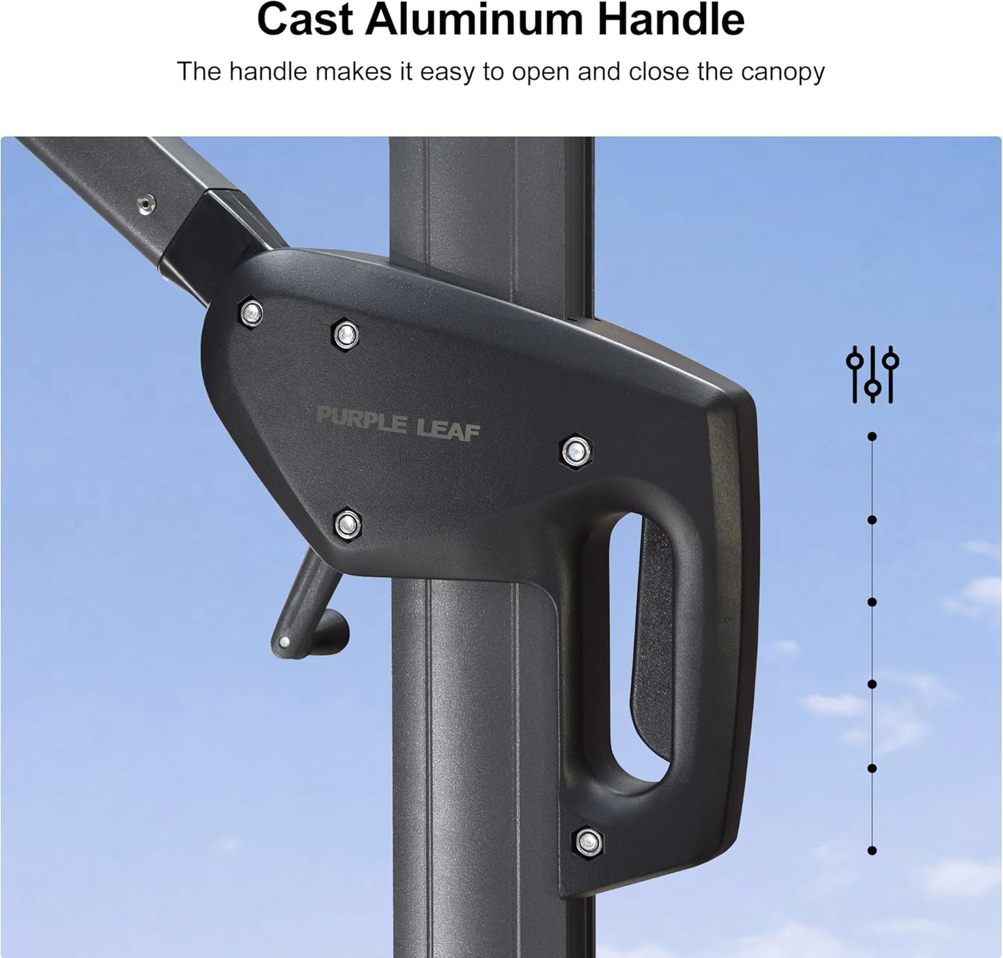 PURPLE LEAF 8 Feet Patio Umbrella Outdoor Cantilever Square Umbrella Aluminum Offset Umbrella with 360-degree Rotation for Garden Deck Pool Patio, Light Grey