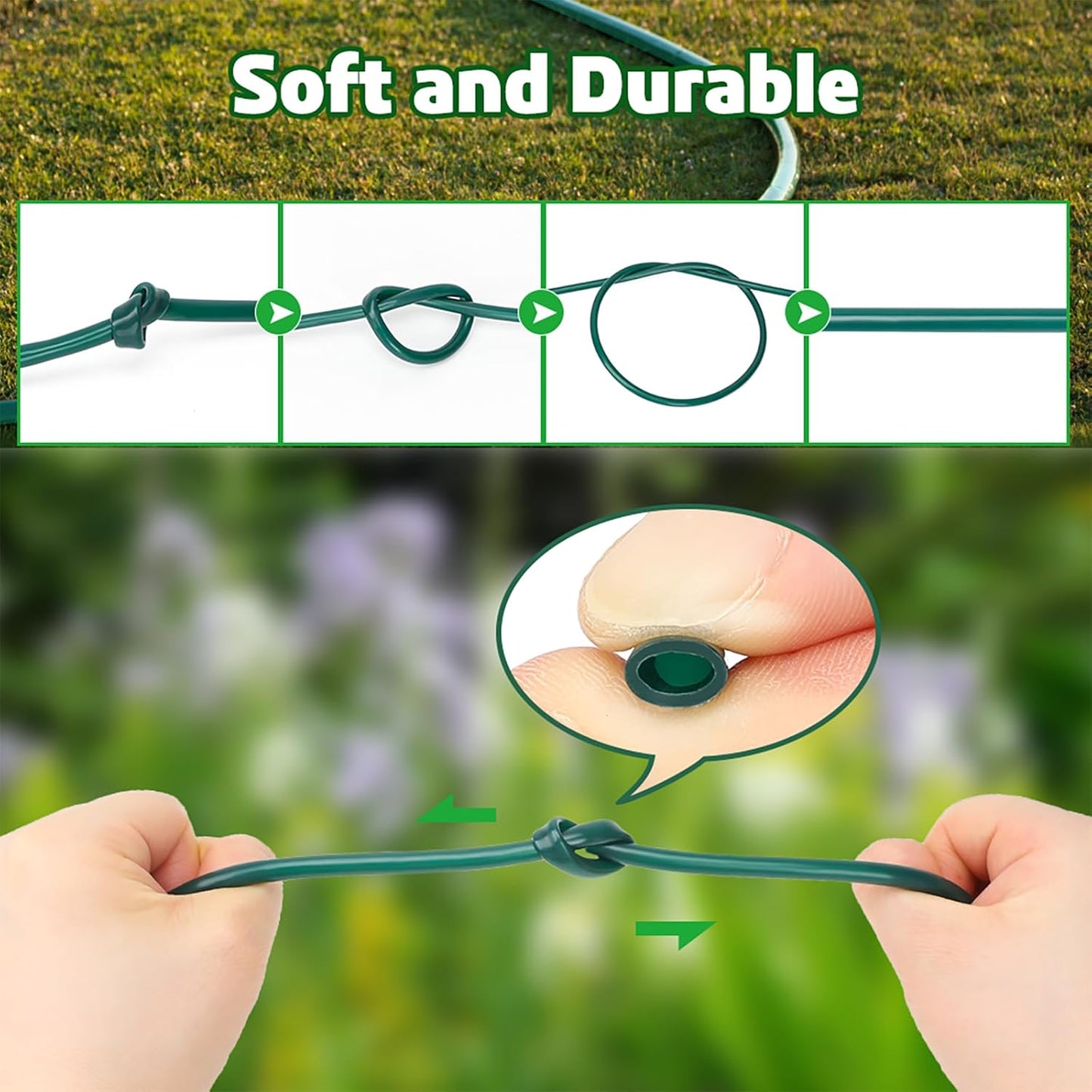 Bonviee 50ft 1/4 inch Drip Irrigation Tubing, Drip Irrigation Hose, Garden Watering Tube Line for Garden Watering System-Green