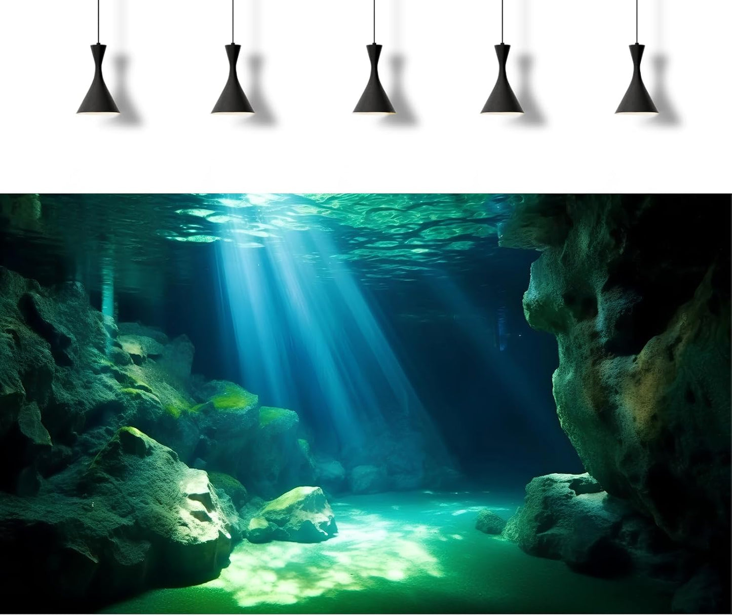 Underwater Fish Tank Background Under The Sea Cave Style Aquarium Background Ocean Floor Cave Sunlight Fish Tank Backdrop Tropical Fish Aquarium Terrarium Backgrounds Decorations 30x12in