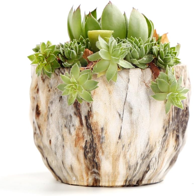 SE SUN-E Sun-E Modern Style Marbling Ceramic Flower Pot Succulent/Cactus Planter Pots Container Bonsai Planters with Hole 3.35 Inch Gift Idea(4 in Set) Plants Not Included