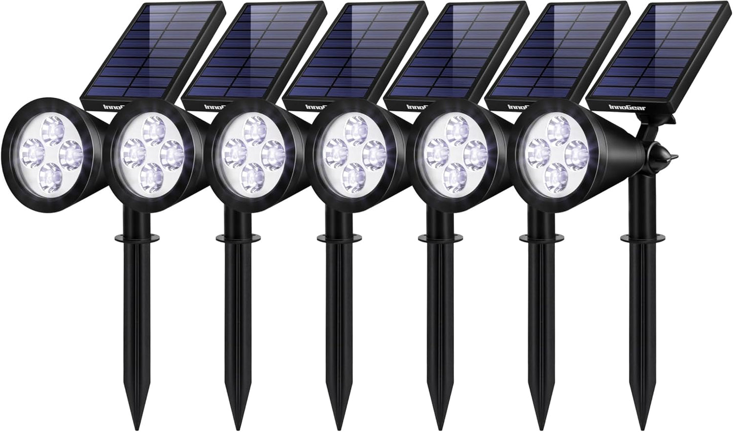 InnoGear Solar Lights Outdoor Lighting Waterproof Landscape Spotlights Uplighting for Outside Flag Garden Trees Yard Pathway Wall Auto On/Off, Pack of 6 (Cool White)