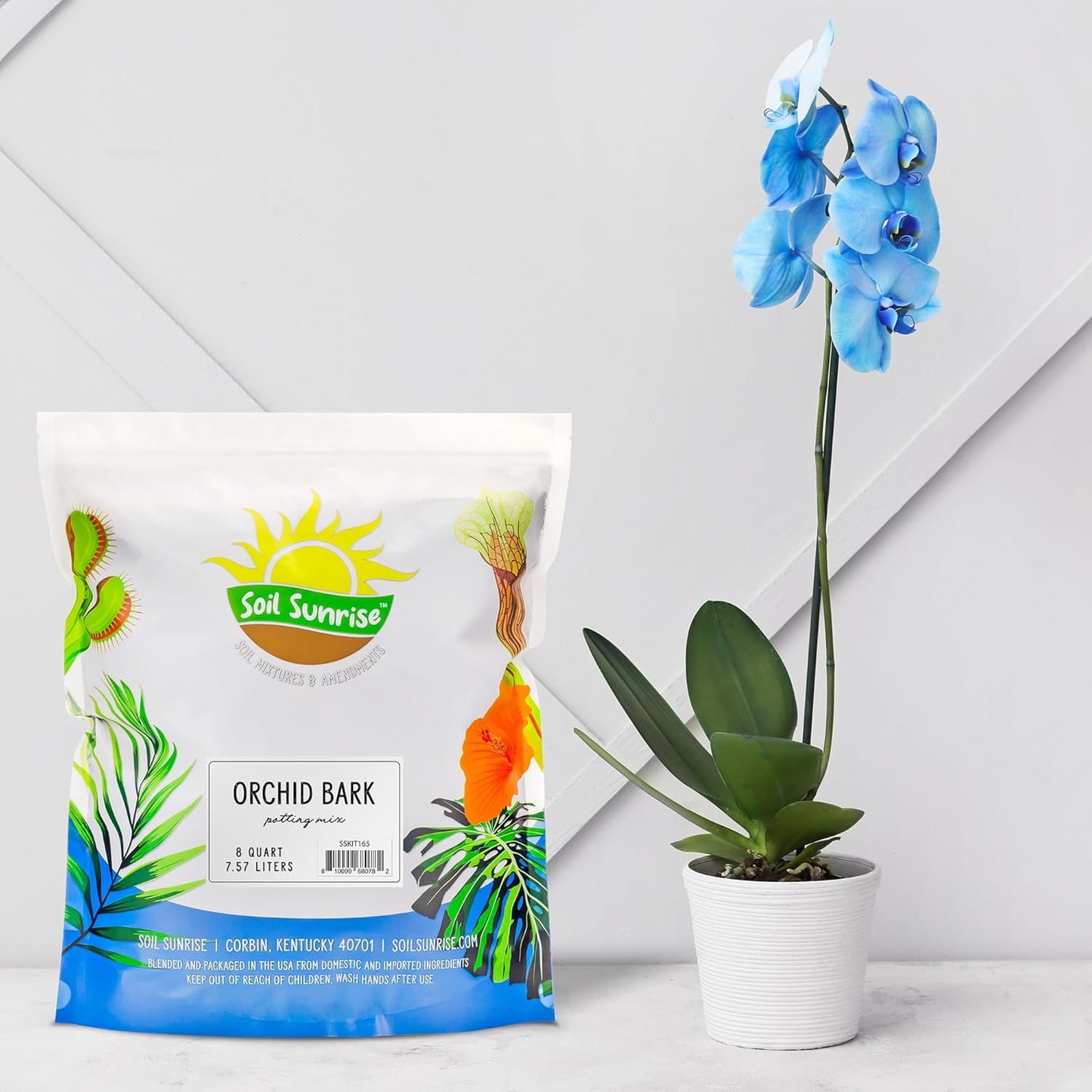 100% Organic Orchid Potting Bark (8 Quarts), All-Natural USA-Sourced Pine Bark Orchid Mix Additive