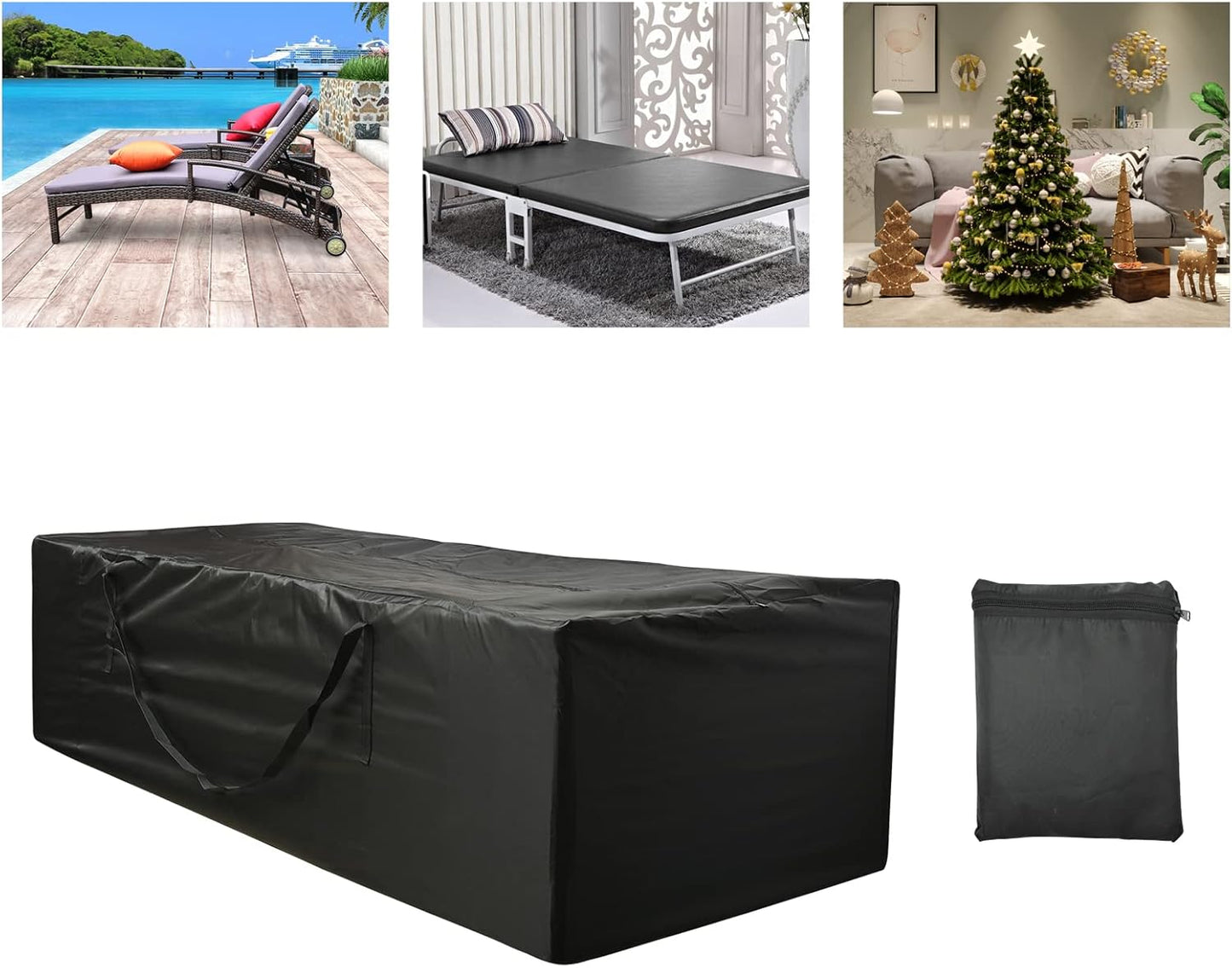 Outdoor Cushion Storage Bag 1 PCS, 68" Outdoor Pillow Storage with 2 Handles, Extra Large Opening Waterproof Zippered Patio Cushion Storage Bag XL
