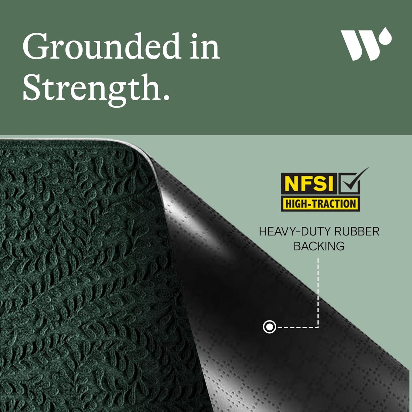 WaterHog Indoor/Outdoor Door Mat, 3' x 5', Made in USA, Durable & Skid-Resistant Front Door Rug, Decorative, Water-Trapping & Heavy-Duty Entryway Floor Mat For Your Home, Boxwood Collection, Evergreen