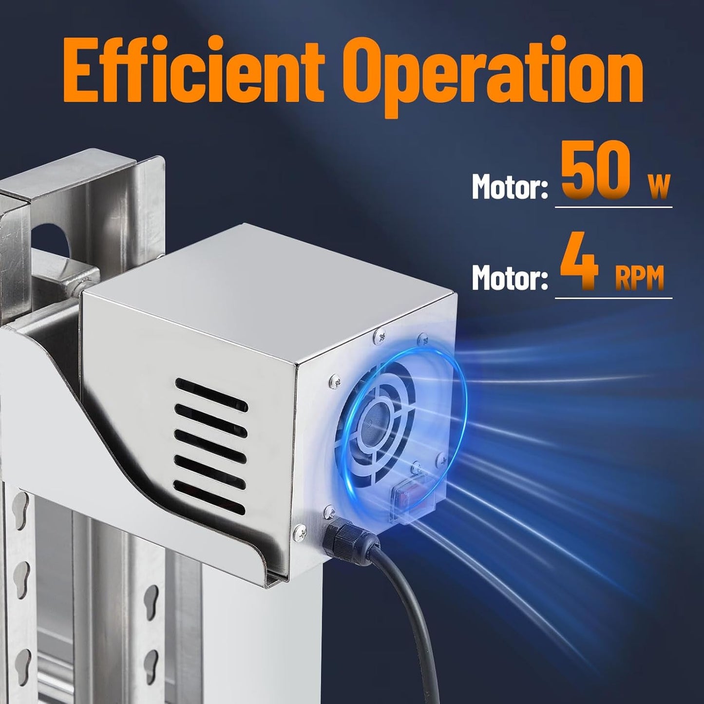 Stainless Steel Electric Pig Rotisserie Grill with Fire Pit & Baffle - 60kg Capacity, 50W Motor for Whole Pig/Lamb, Asador de Puerco Outdoor Camping BBQ