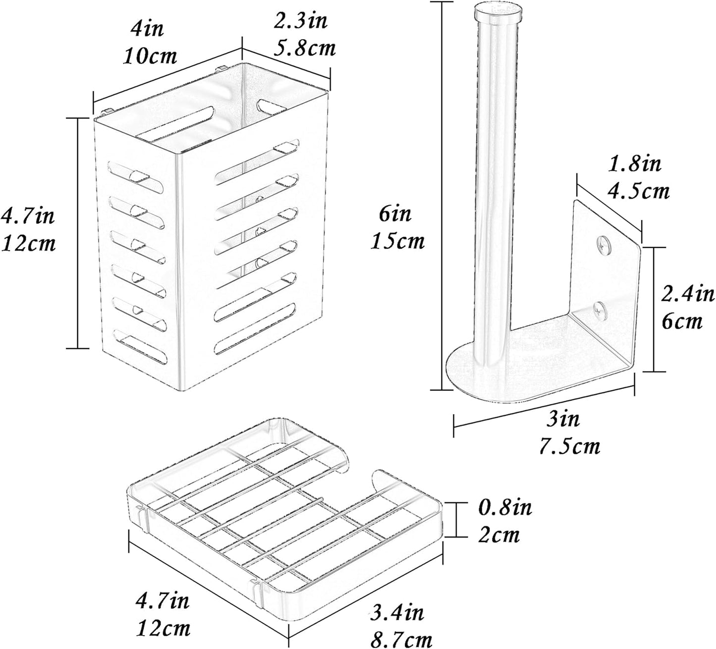 PUSDON Metal Wall Hanging Basket 2 Packs DIY Suitable for Multiple Scenes - Middle Black Netting Suit