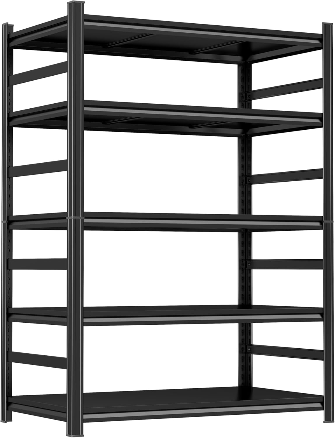 47" W Garage Shelving 3000LBS Storage Shelves 5 Tier Adjustable Metal Shelving Unit Garage Storage Shelves Heavy Duty for Basement, Warehouse, Commercial Black