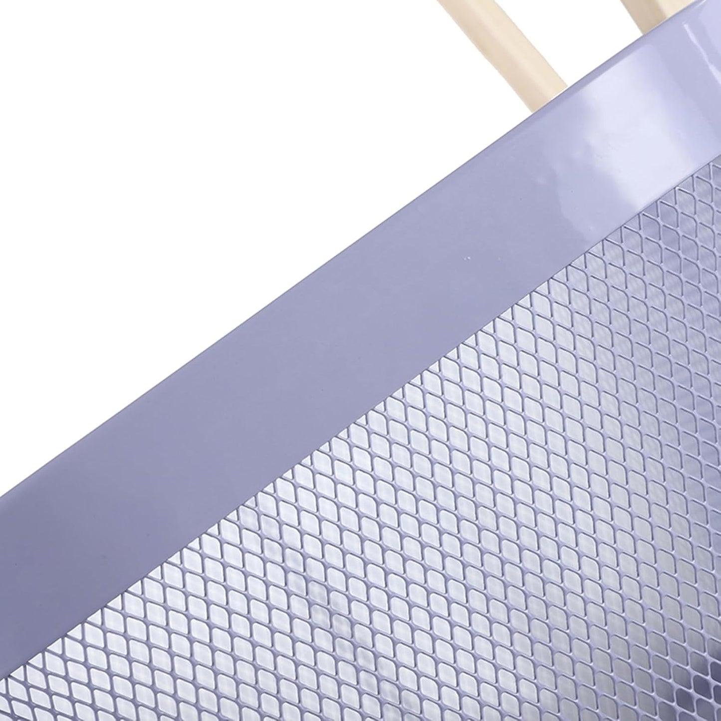 Metal Mesh Steel Basket, Storage Organizer Basket Multi-functional Hanging Kitchen Baskets Fruit Basket Bin with Bamboo Handle for Kitchen Bathroom Picnic Shopping Decor Cabinet Home, Purple