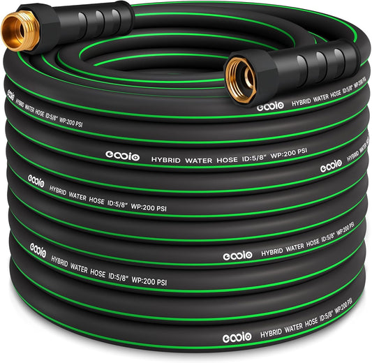 Heavy Duty Garden Hose 100ft, NON-EXPANDABLE Flexible Water Hose, Kink Resistant Lightweight Hybrid Hose, Leakproof Hose Male to Female Fittings