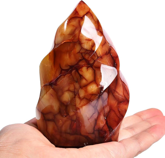 Red Agate Flame Shaped Stone Towers Obelisk Natural Healing Crystal Quartz Reiki Energy Decoration Home Office 2.2-2.8LBS