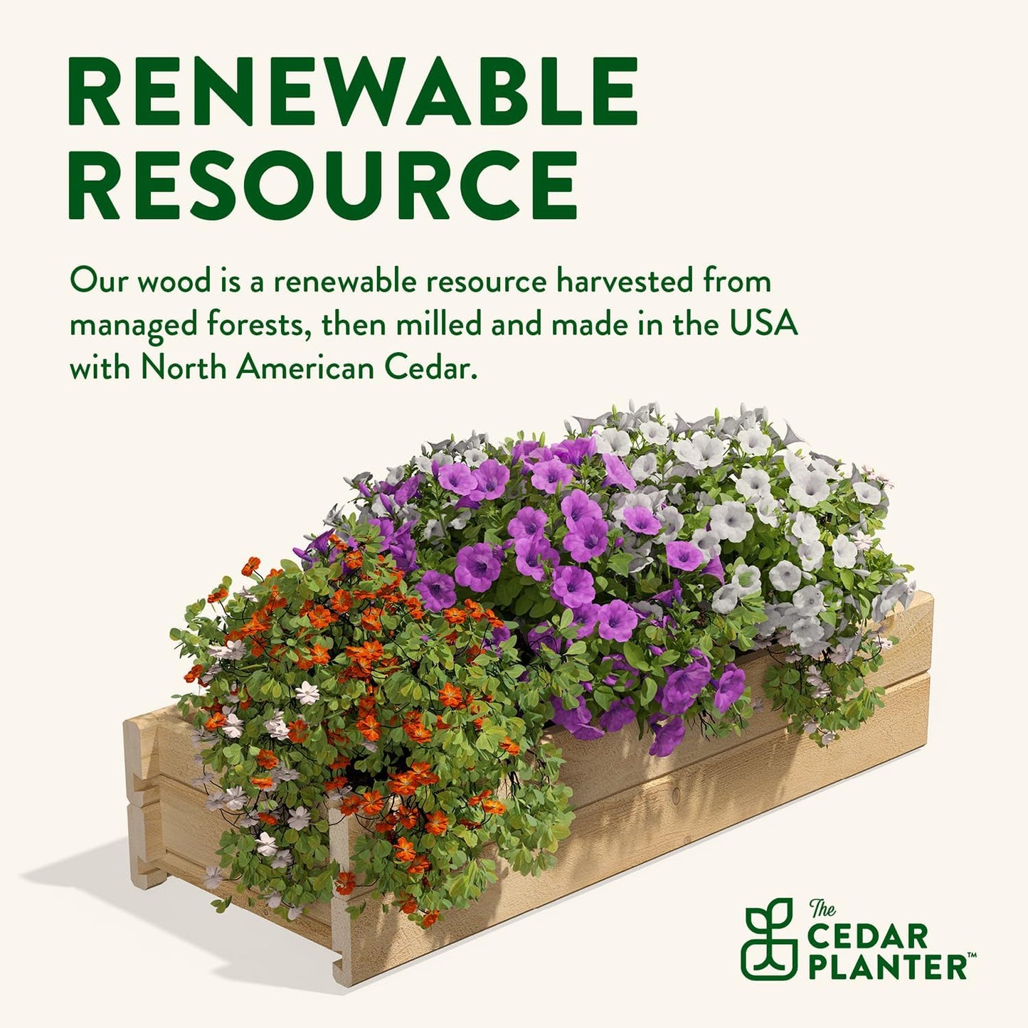 Greenes Fence Cedar Wood Planter Box with Wall Mount Brackets, 32" x 11" x 7" - Made in USA with North American Cedar