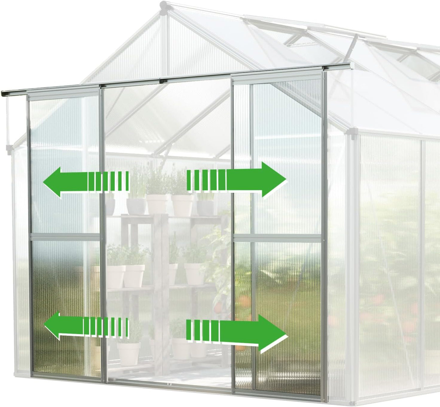 Greenhouse Topas 2 Aluminum Frame 7.4 x 4.4 ft with Approx. 6 mm Polycarbonate Panels