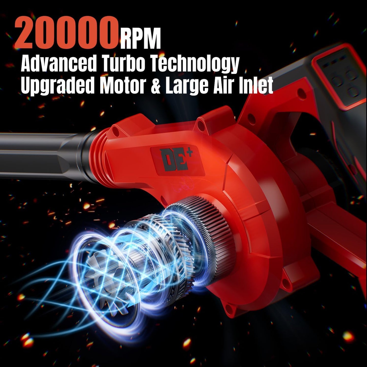 DeForce Cordless Leaf Blower for Milwaukee 18V Battery, 4 in 1 Blower/Vacuunm/Inflator/Deflator, Electric Mini Leaf Blower, 3 Speeds, 190 MPH with Extended Tube for Lawn Care(Bare Tool Only)