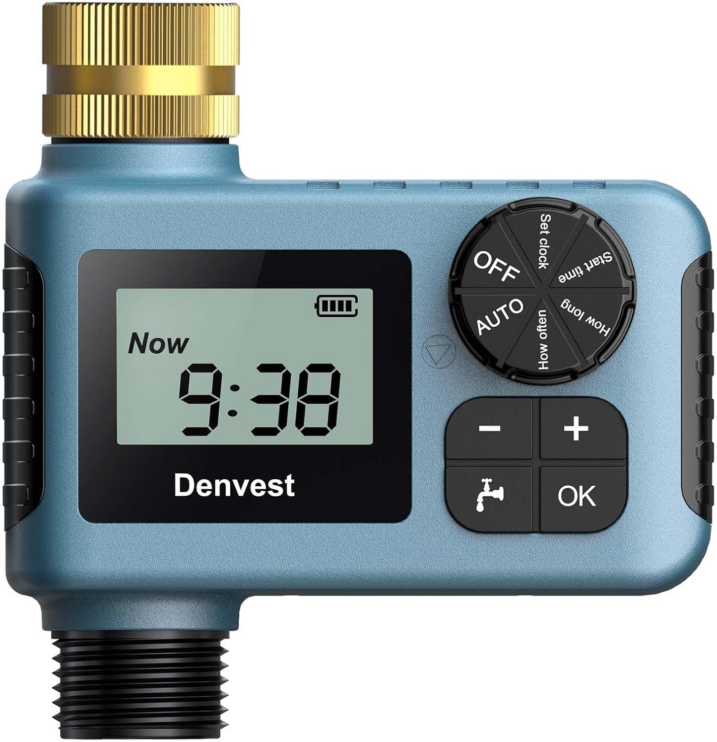 Hose Timer with Brass Inlet, Water Timer for Garden Hose Faucet, Sprinkler Timers Outdoor, Irrigation Timers with Rain Delay/Manual for Garden/Outdoor Hose, Yard, Lawns, 1 Outlet