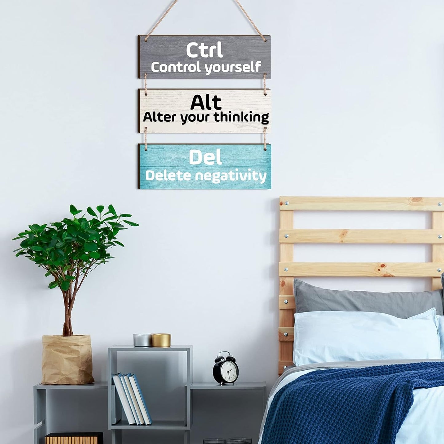 Office Wall Decor Inspirational Wall Art for Motivational Plaques Rustic Wooden Hanging Decor Positive Saying Quote Sign Art for Home Office Living Room(Green)