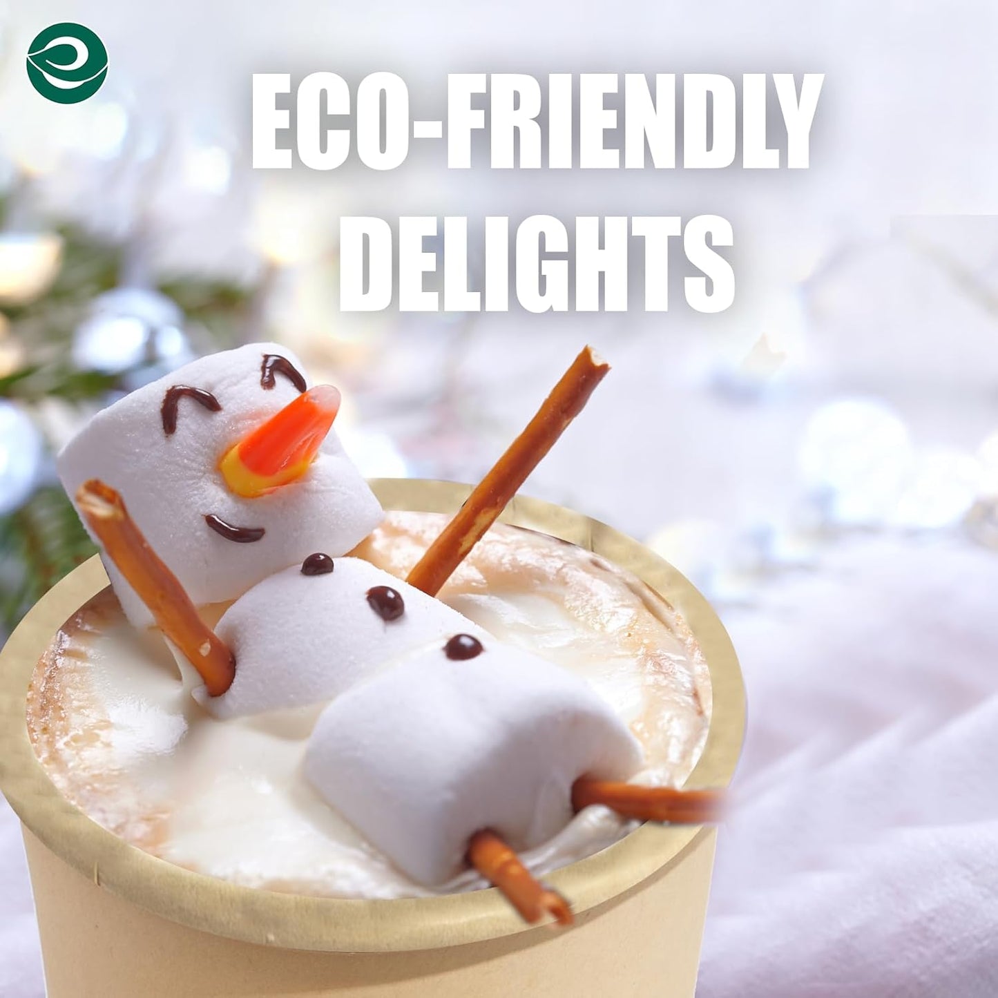 ECO SOUL 100% Compostable Plant-Based 16oz Hot Cups | (50 Count, 16 oz Hot Cups) | Disposable Bagasse Paper Cups | Eco-friendly Cups | Sturdy, Microwave & Oven Safe